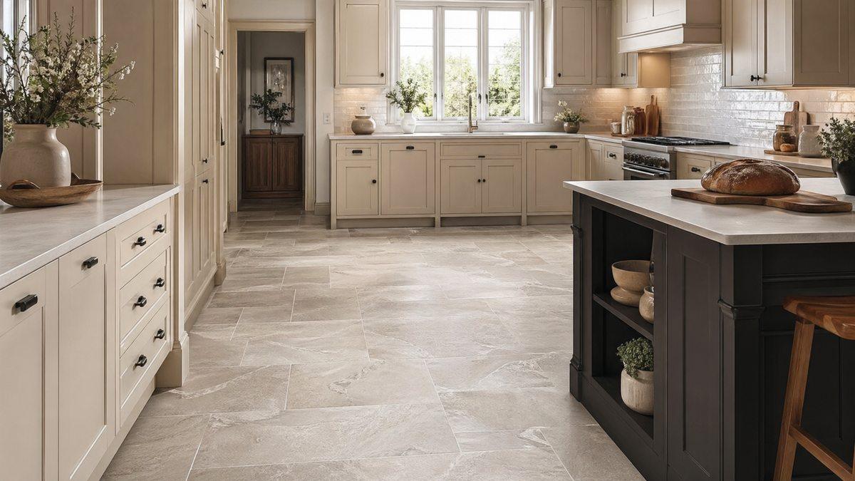 Kitchen flooring ideas for a fitted kitchen showroom